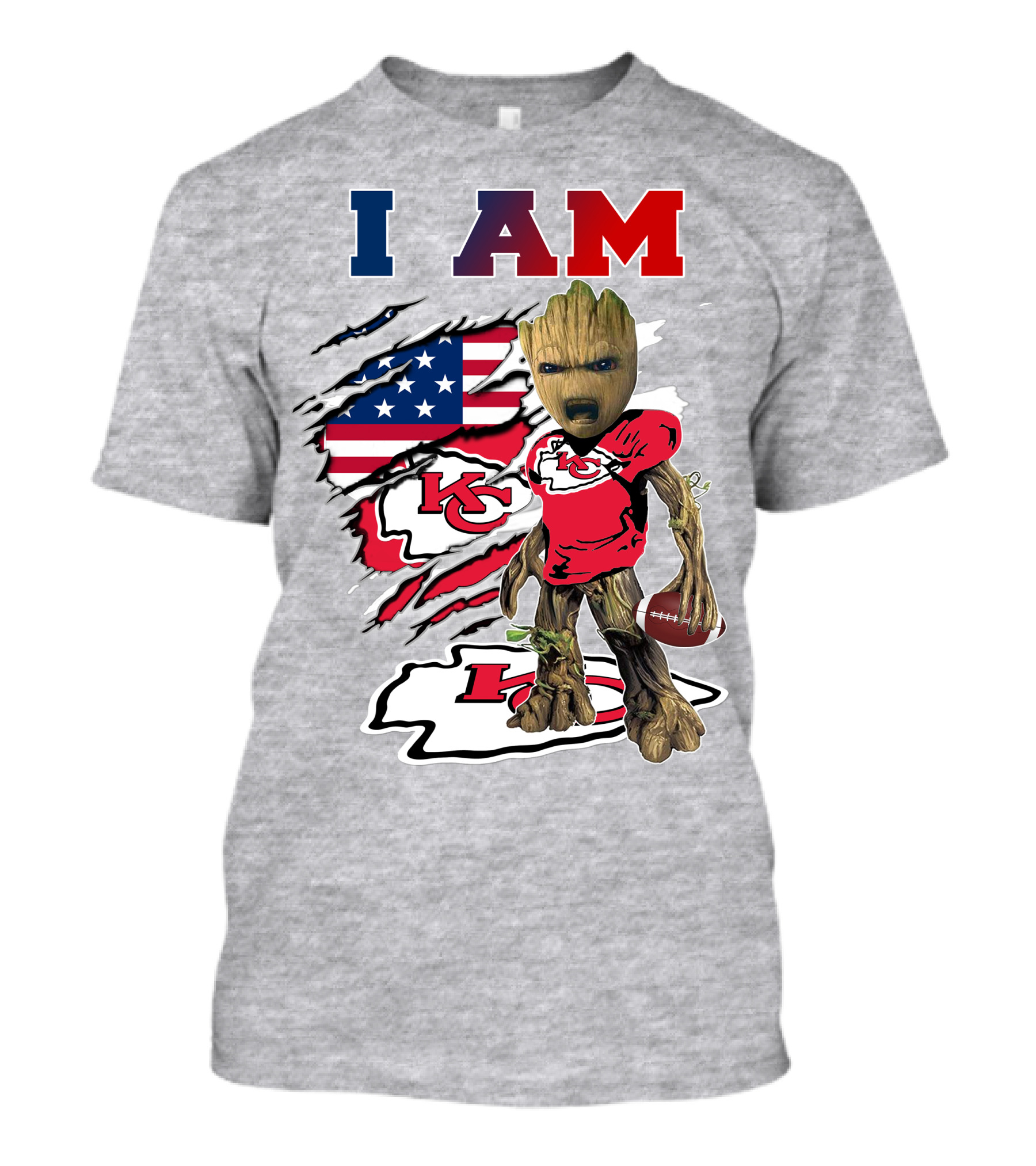 I Am Chiefs Groot Kc Chiefs Football Flag T-Shirt