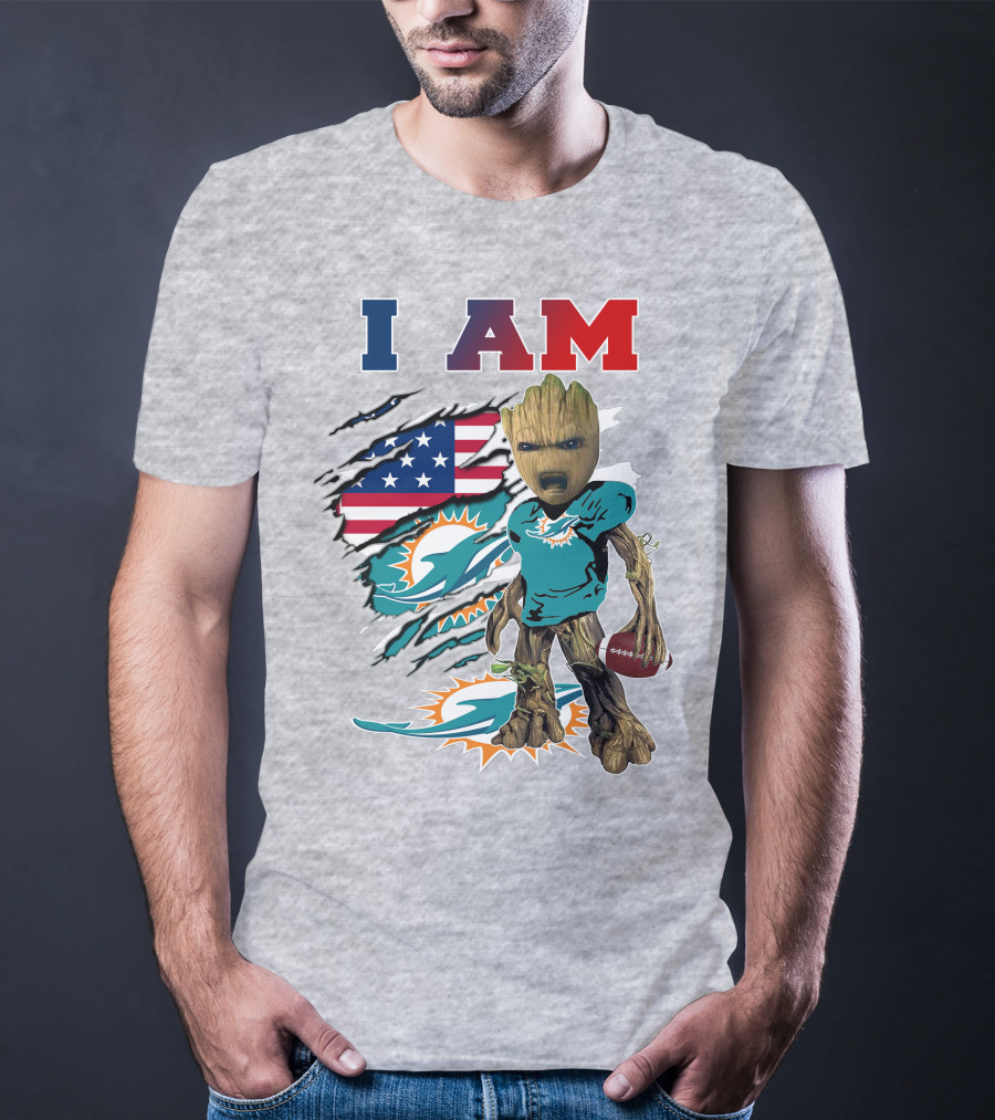 I Am Groot Miami Dolphins Nfl Football T-Shirt