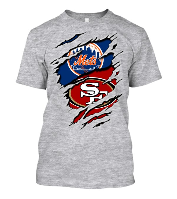 49ers Sf New York Mets Football Baseball Logos T-Shirt