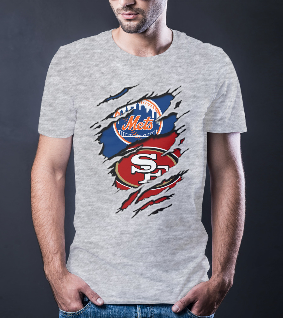 49ers Sf New York Mets Football Baseball Logos T-Shirt