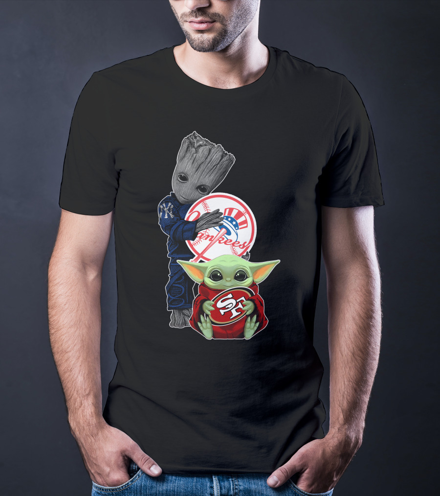 Baby Yoda 49ers Yankees Basketballogether T-Shirt