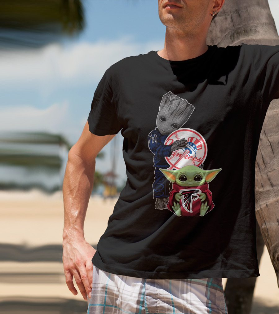 Yankees Groot Braves Baby Yoda T-Shirt