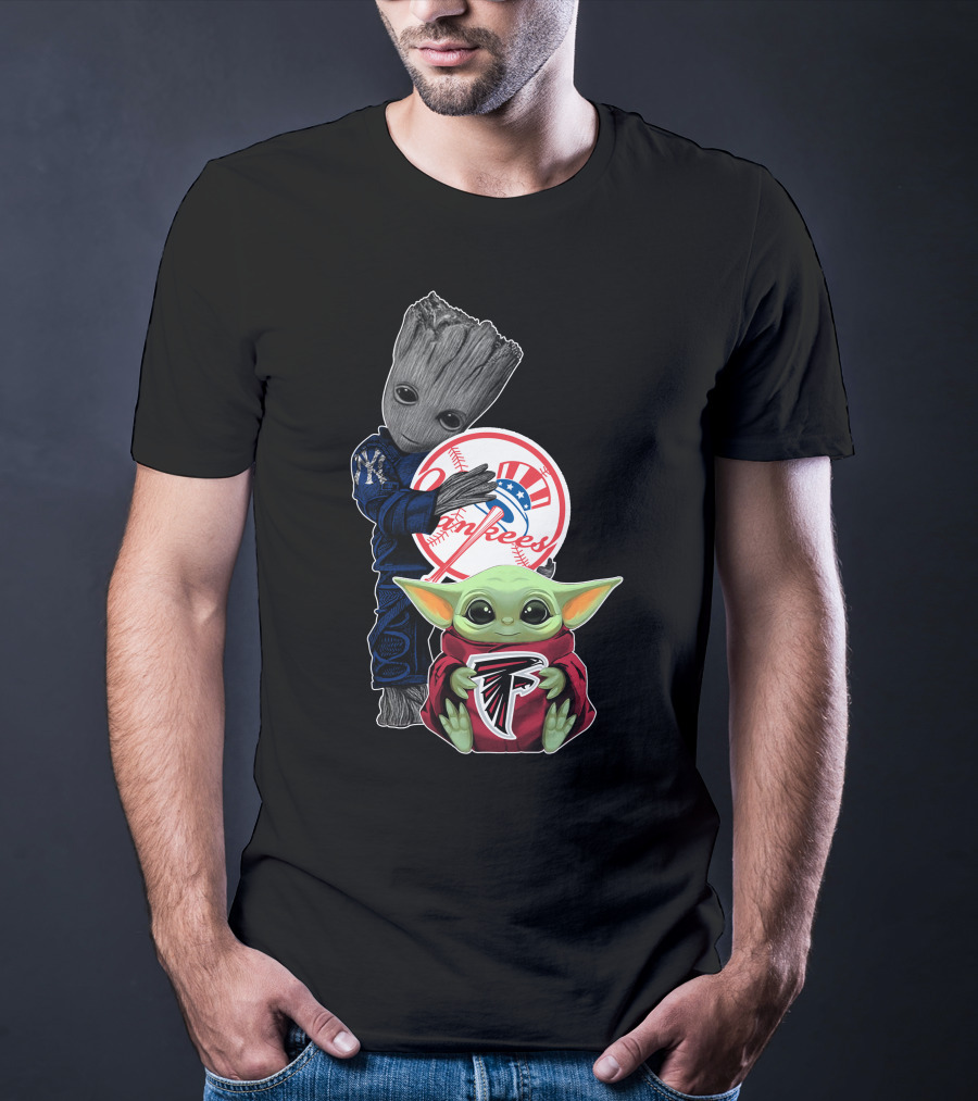 Yankees Groot Braves Baby Yoda T-Shirt