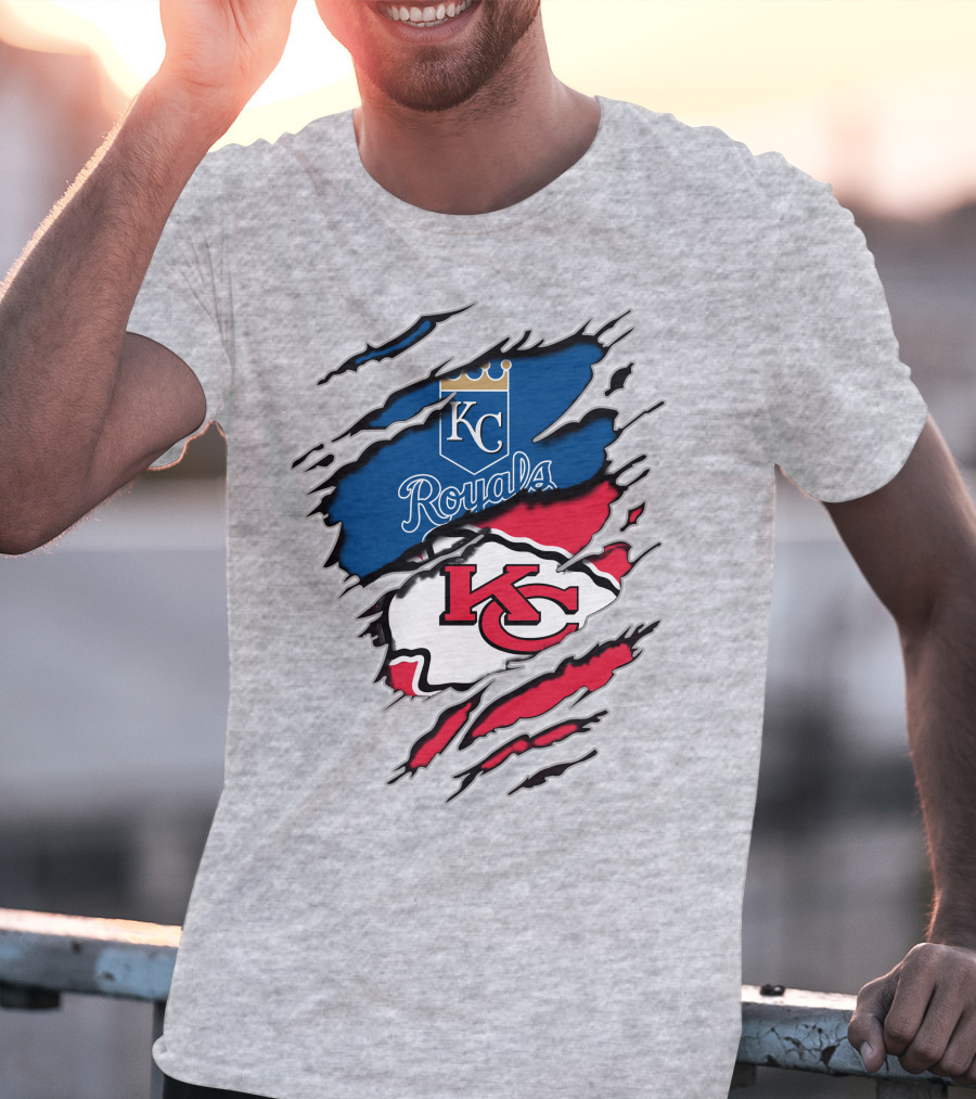 Kansas City Chiefs Royals Kc Logo Fusion T-Shirt