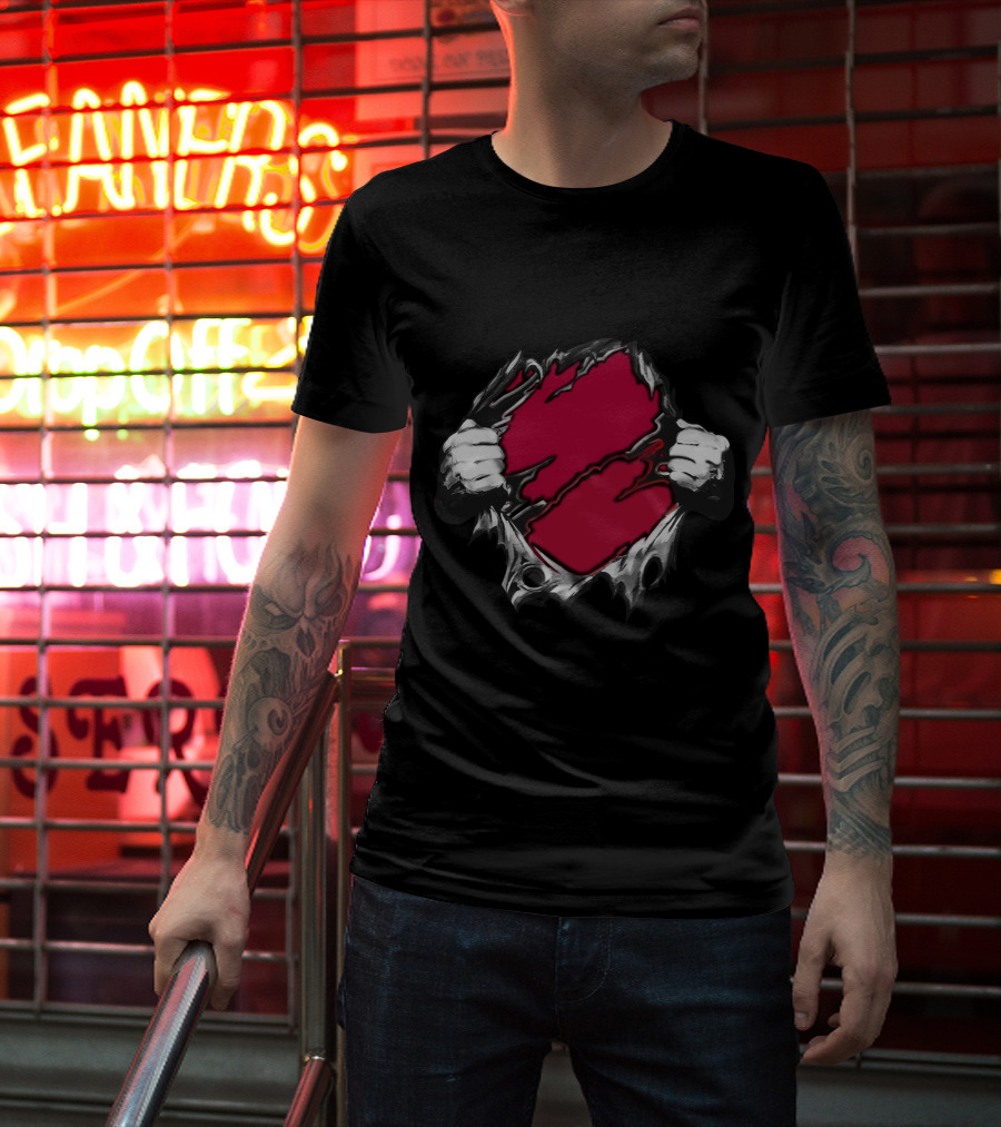 Bama Crimson Ripped Superhero T-Shirt