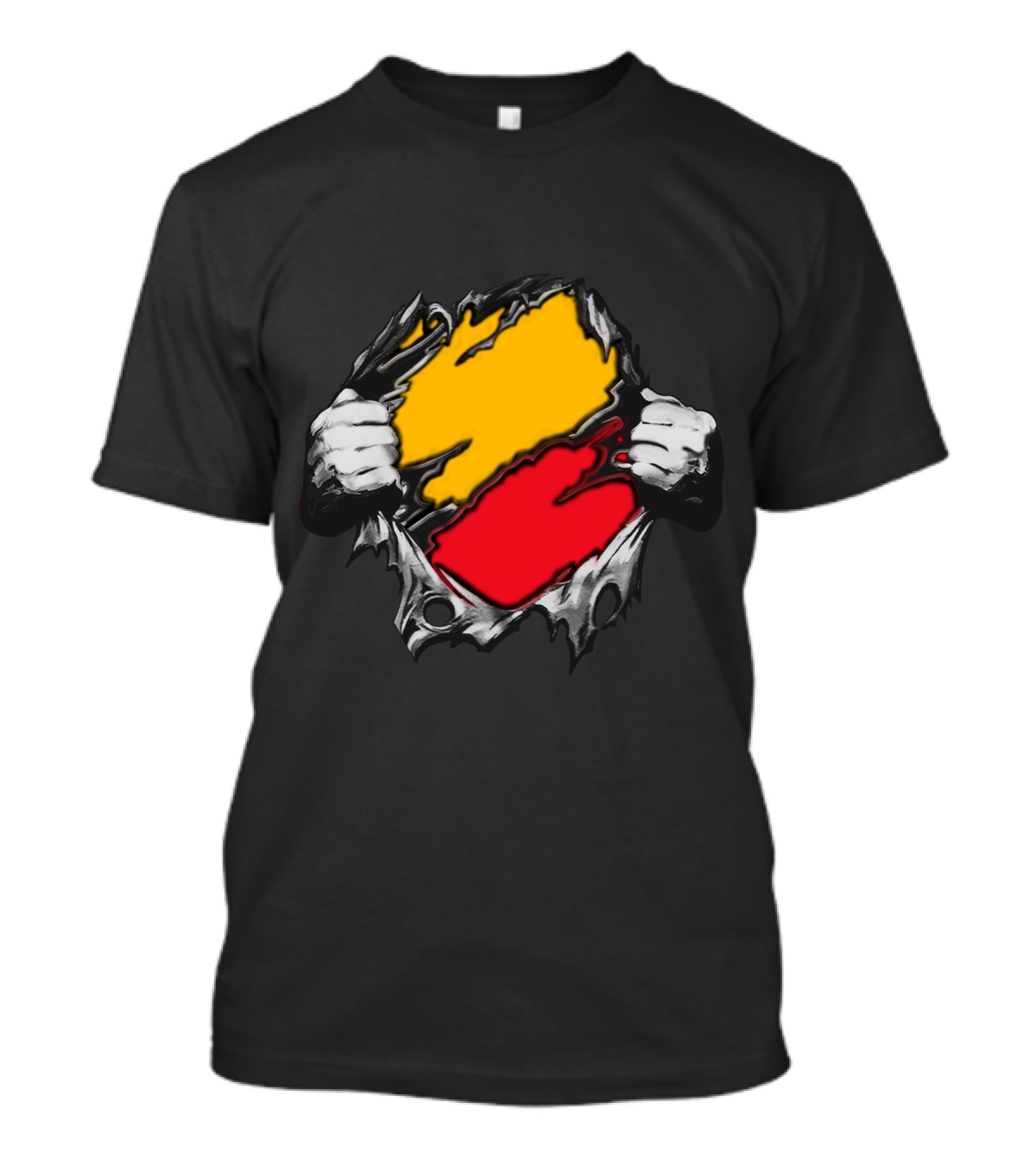 Geo-Florida Ripped Flag Colors Hand T-Shirt