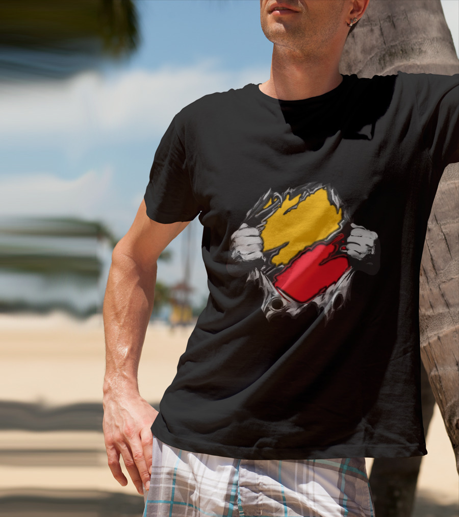 Geo-Florida Ripped Flag Colors Hand T-Shirt