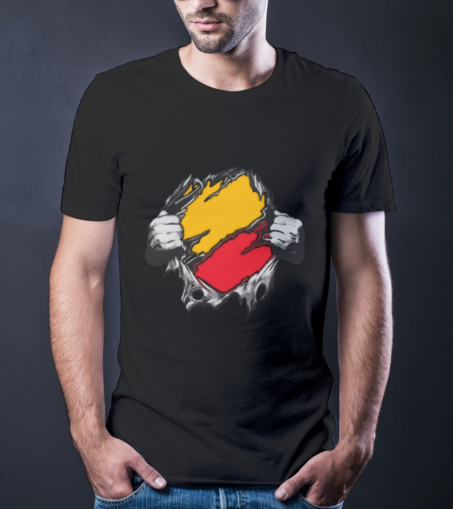 Geo-Florida Ripped Flag Colors Hand T-Shirt