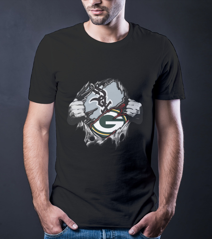 Whitesox Packers Tear-Away Logo Fusion T-Shirt