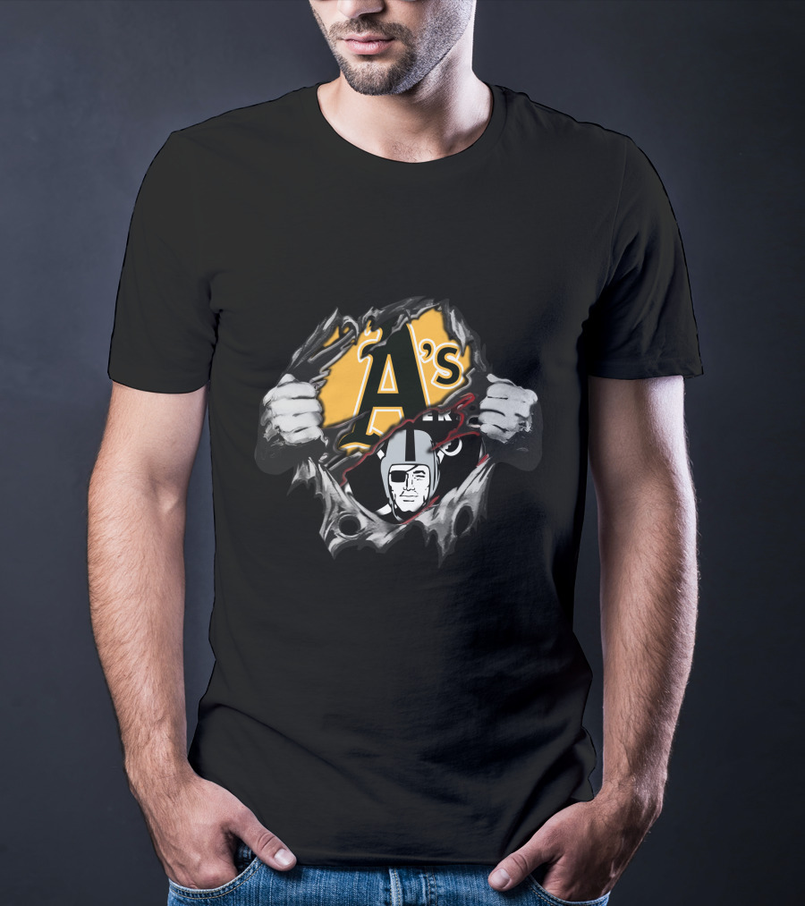 Raiders A's Fans Gear With Iconic Logos T-Shirt