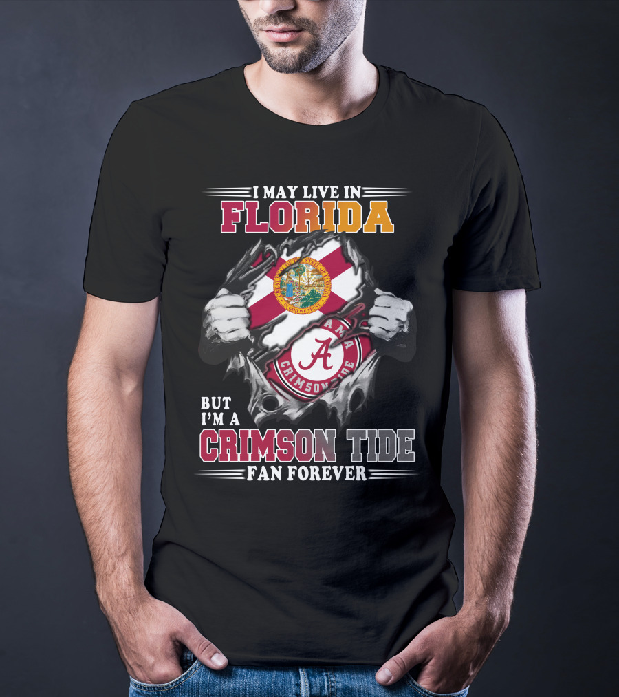Florida Residency Crimson Tide Fan Forever Alabama Football Loyalty T-Shirt