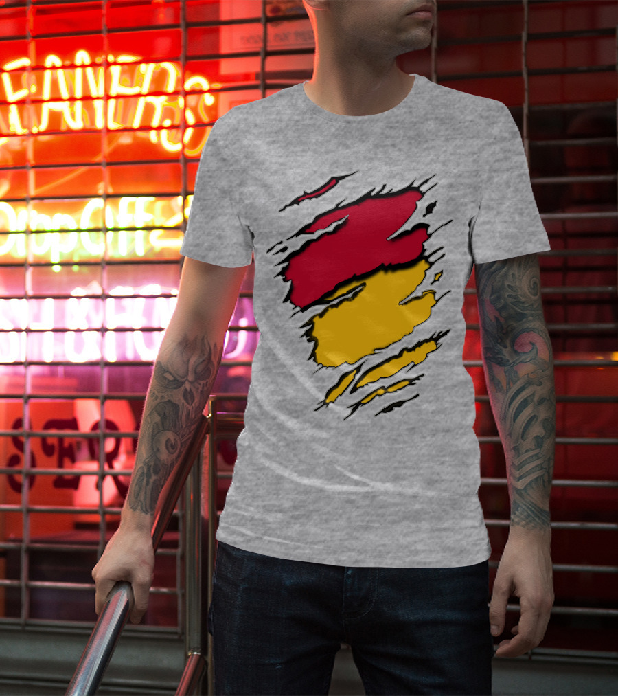 5Stee Red And Yellow Scratch Marks T-Shirt