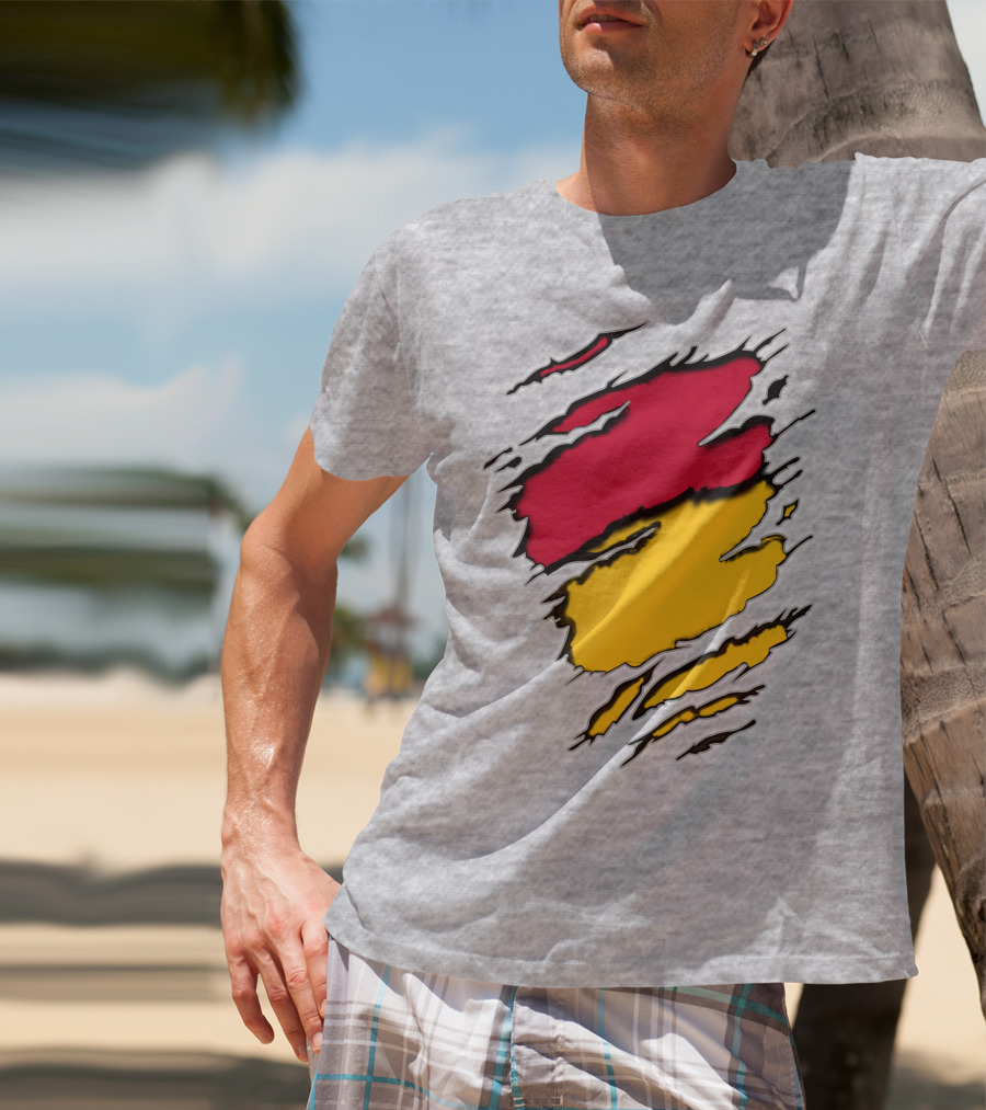 5Stee Red And Yellow Scratch Marks T-Shirt