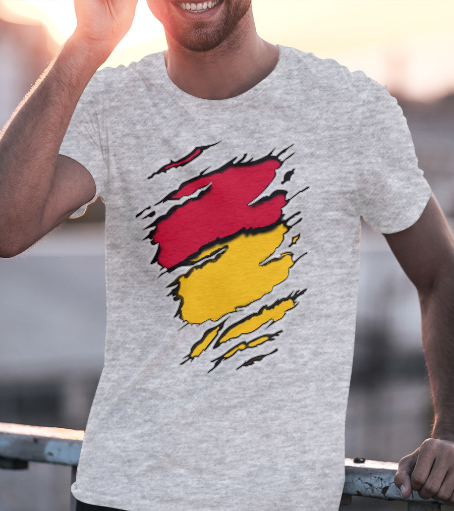 5Stee Red And Yellow Scratch Marks T-Shirt