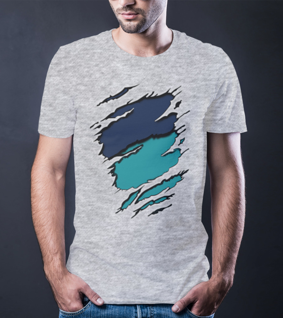 7Do Ya Ripped Claw Marks Midnight Teal T-Shirt