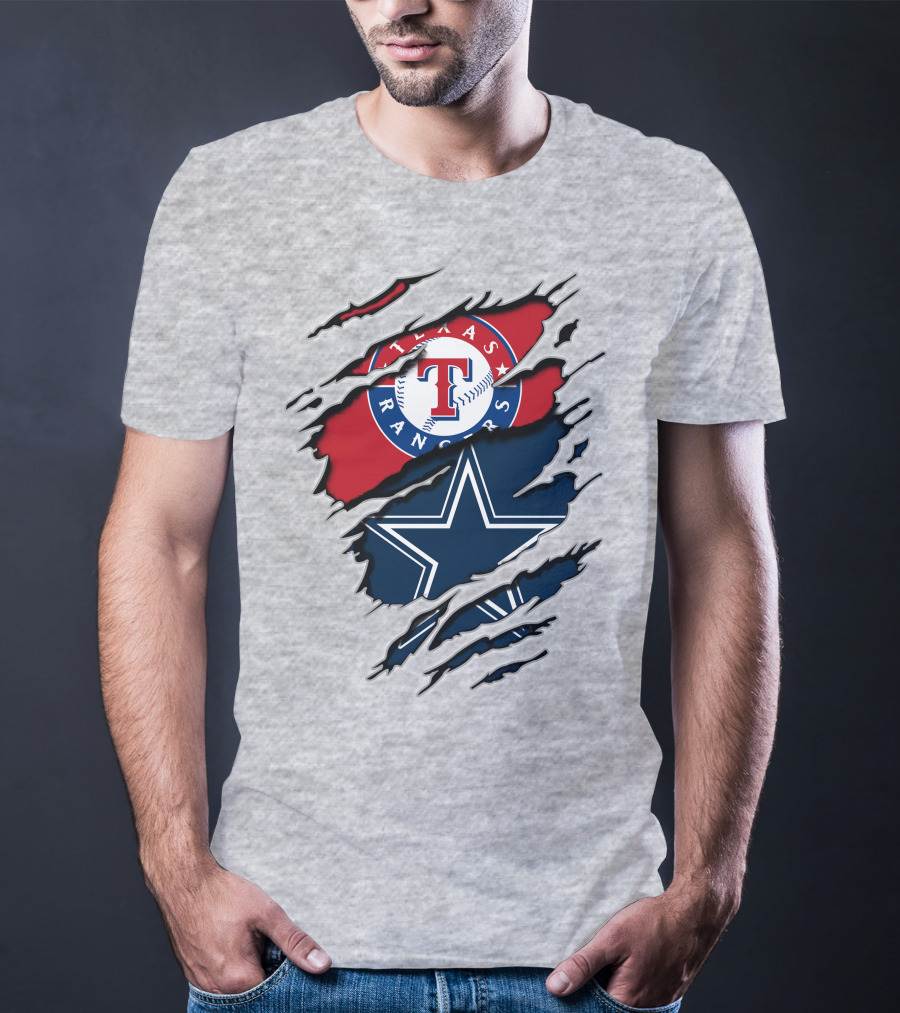 Texas Rangers Dallas Cowboys Logo Mashup T-Shirt