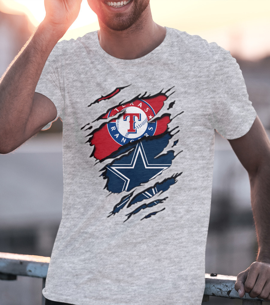 Texas Rangers Dallas Cowboys Logo Mashup T-Shirt