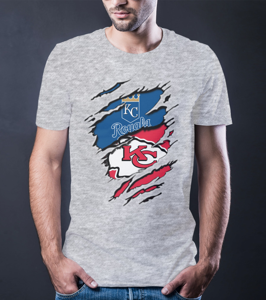KC Royals KC Chiefs Torn Claw Marks T-Shirt
