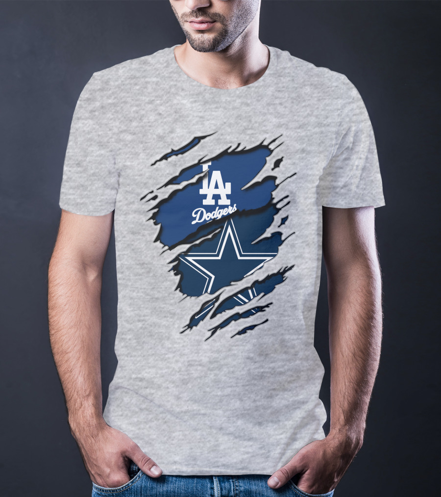 LA Dodgers And Cowboys Star Iconography T-Shirt