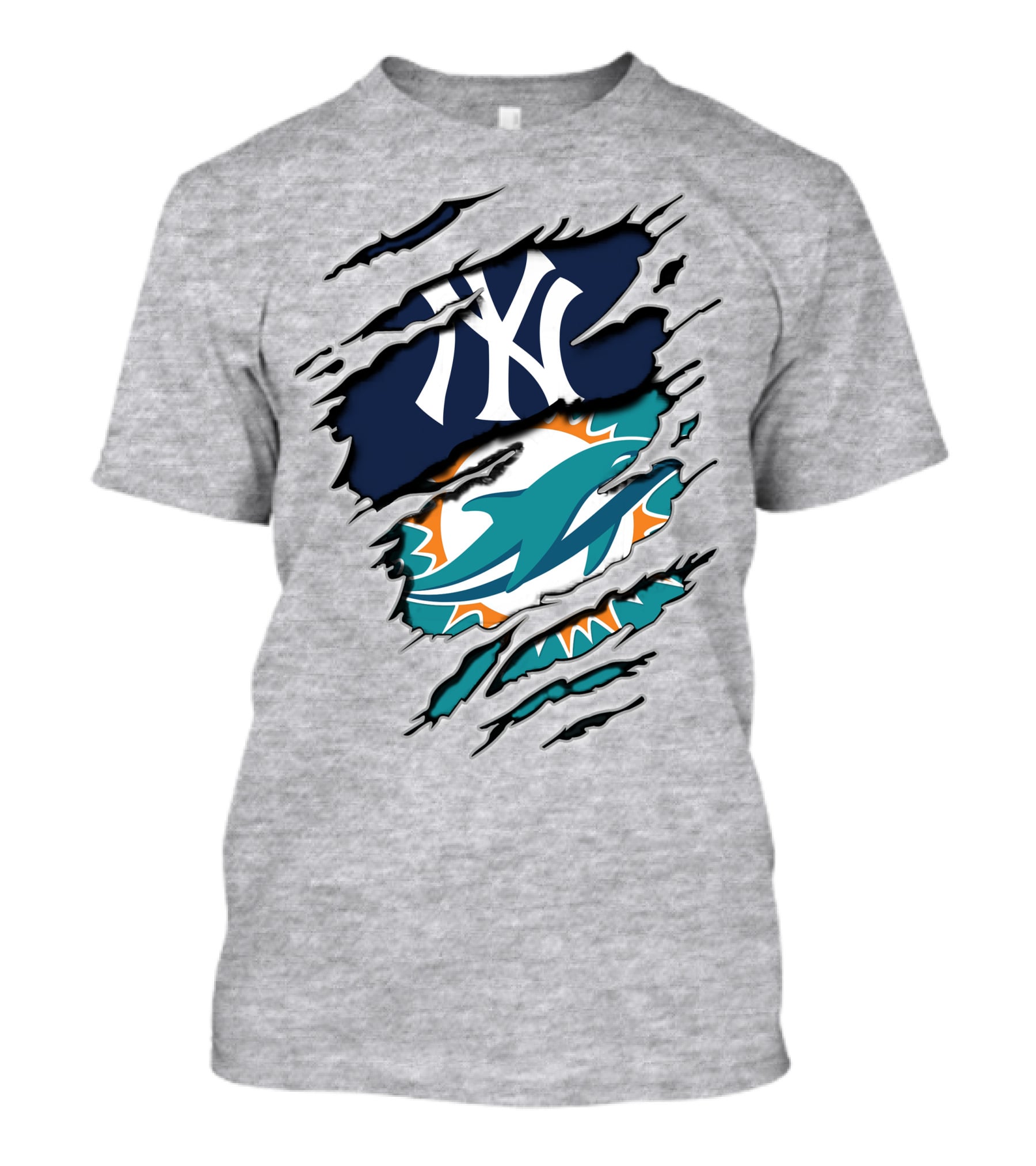 New York Yankees Miami Dolphins Torn Layered T-Shirt