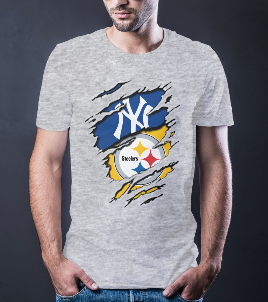 Steelers Yankees Torn Layered T-Shirt
