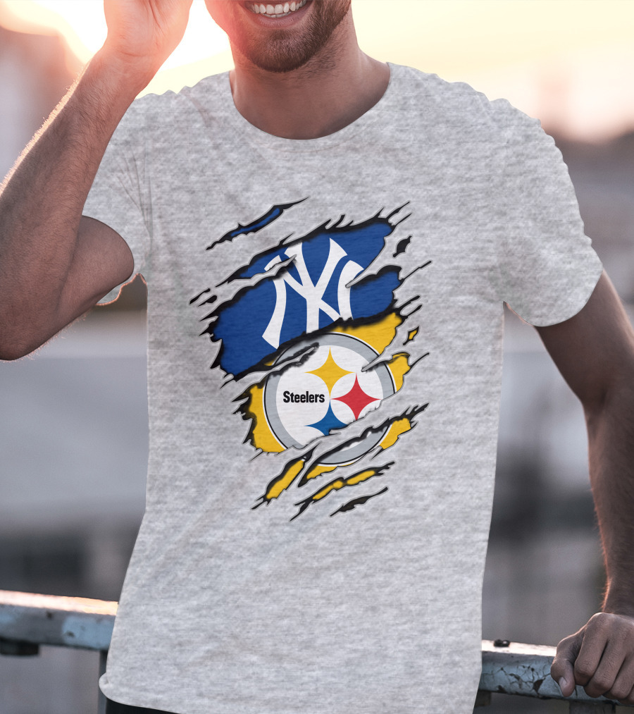 Steelers Yankees Torn Layered T-Shirt