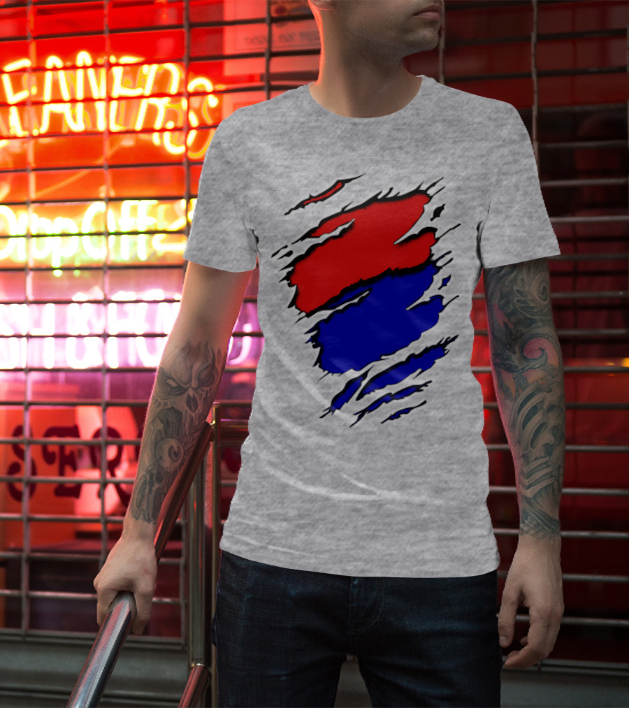 Buc Du Red Blue Claw Marks T-Shirt