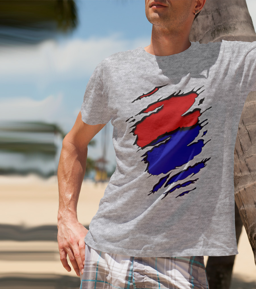 Buc Du Red Blue Claw Marks T-Shirt