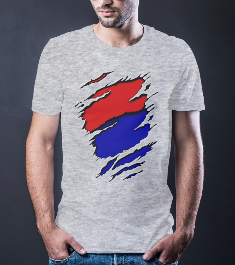 Buc Du Red Blue Claw Marks T-Shirt