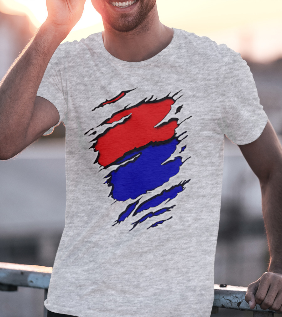 Buc Du Red Blue Claw Marks T-Shirt