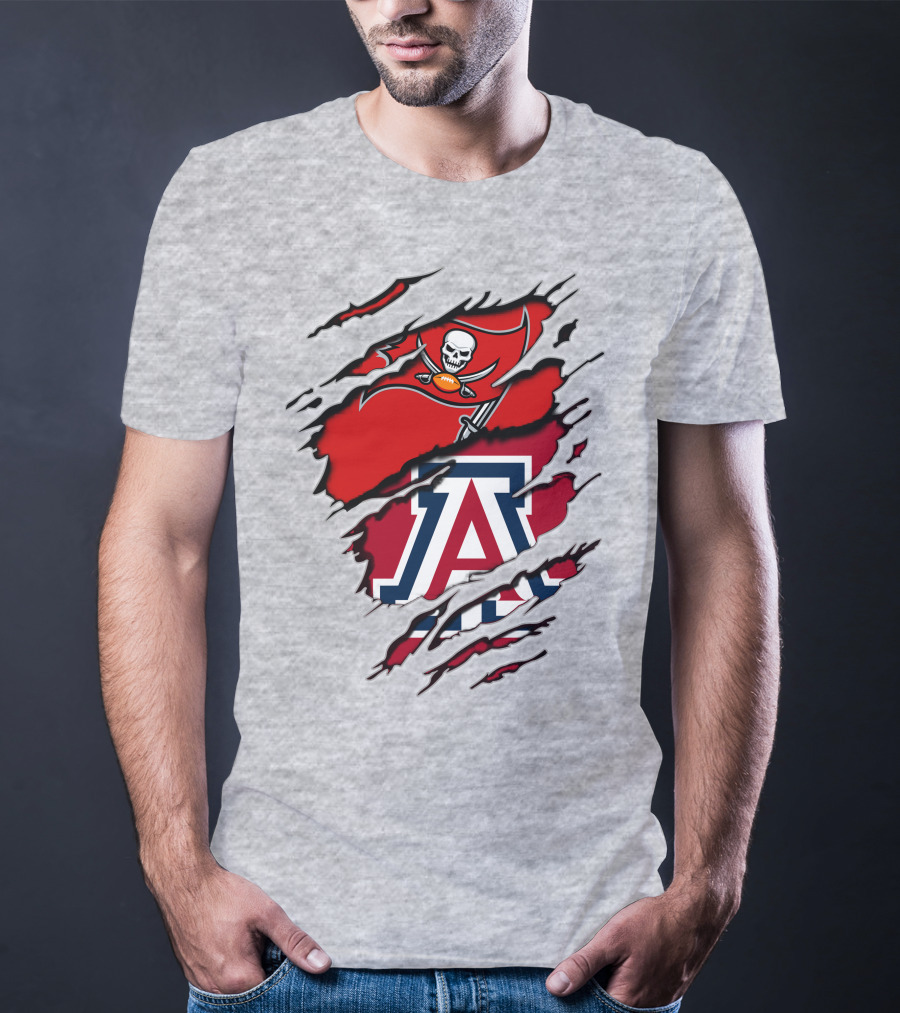 Buccaneers Arizona Wildcats Football Logo Crossover T-Shirt