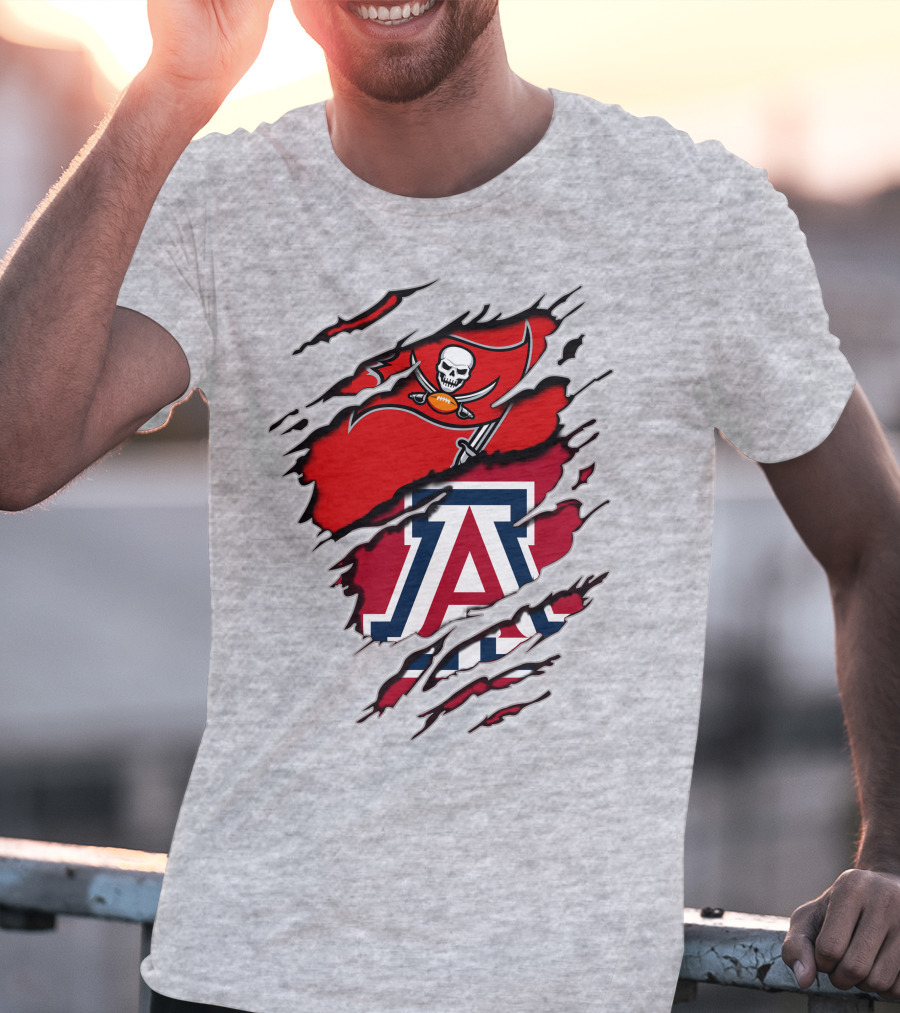 Buccaneers Arizona Wildcats Football Logo Crossover T-Shirt