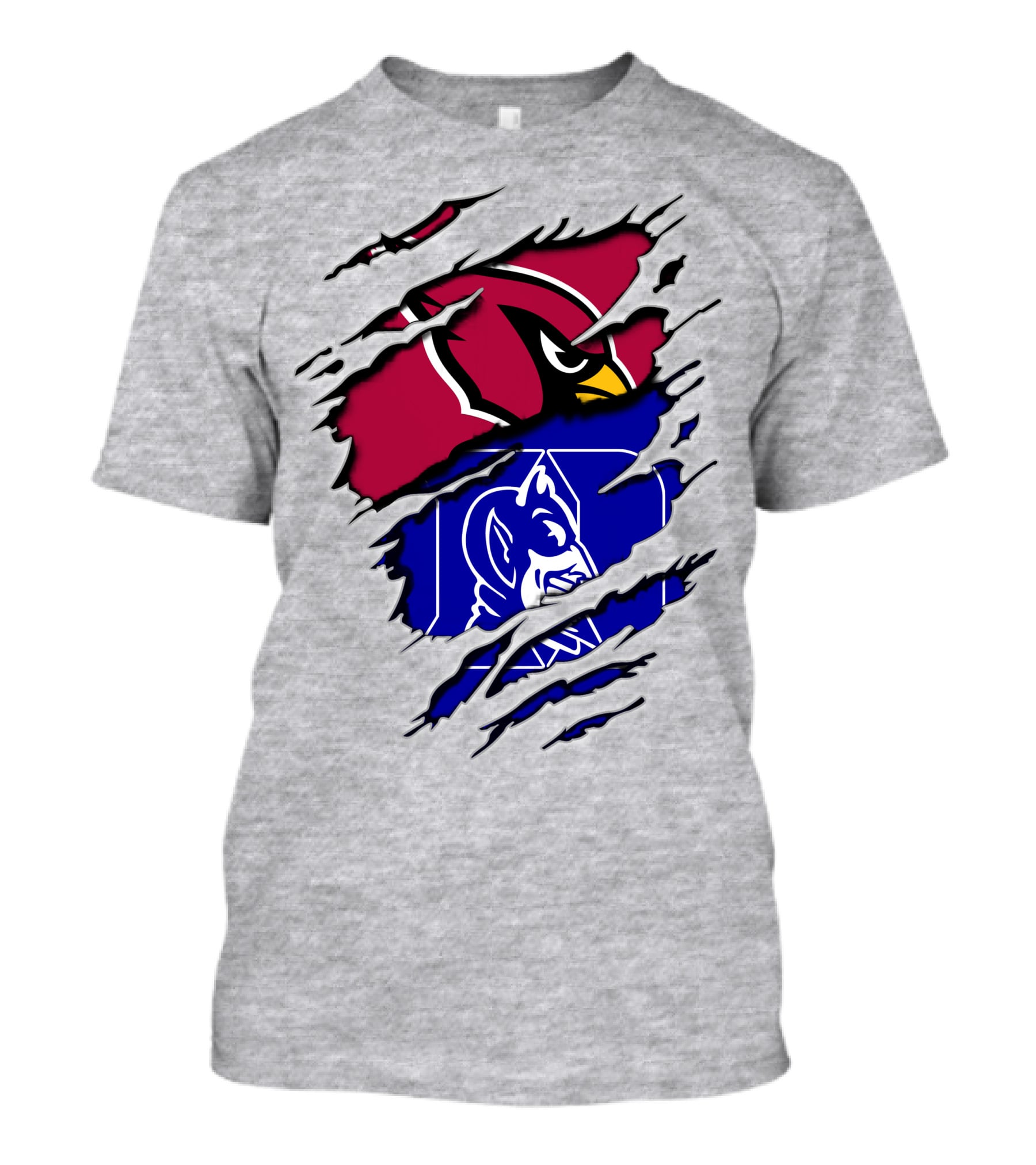 Cardinals And Duke Blue Devils Split T-Shirt