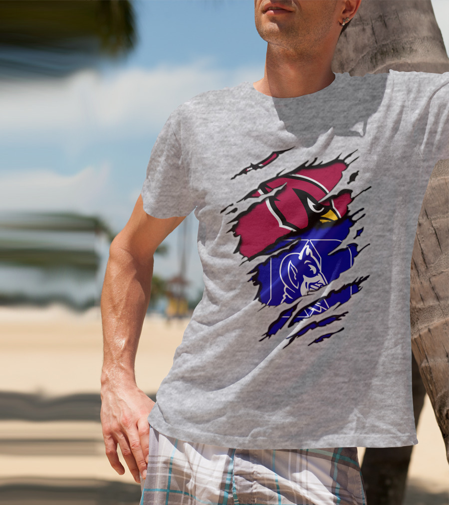 Cardinals And Duke Blue Devils Split T-Shirt