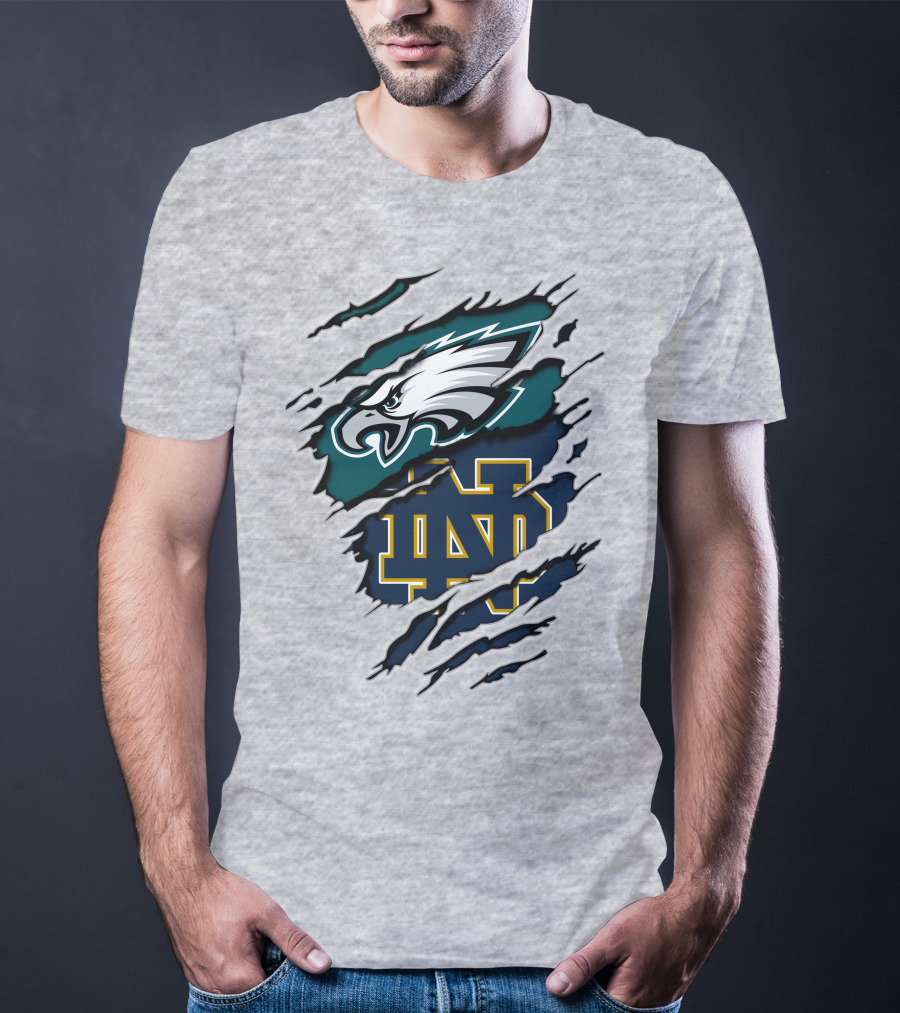 Philadelphia Eagles Notre Dame Fighting Irish Fan Spirit T-Shirt
