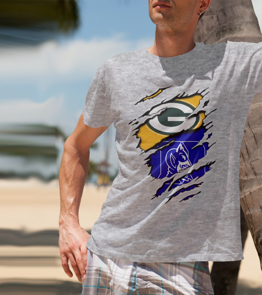 Green Bay Packers Duke Blue Devils Fusion T-Shirt