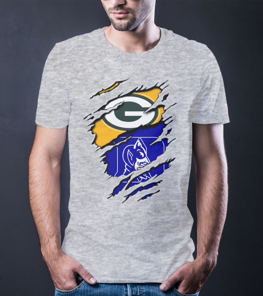 Green Bay Packers Duke Blue Devils Fusion T-Shirt