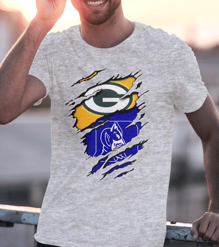 Green Bay Packers Duke Blue Devils Fusion T-Shirt