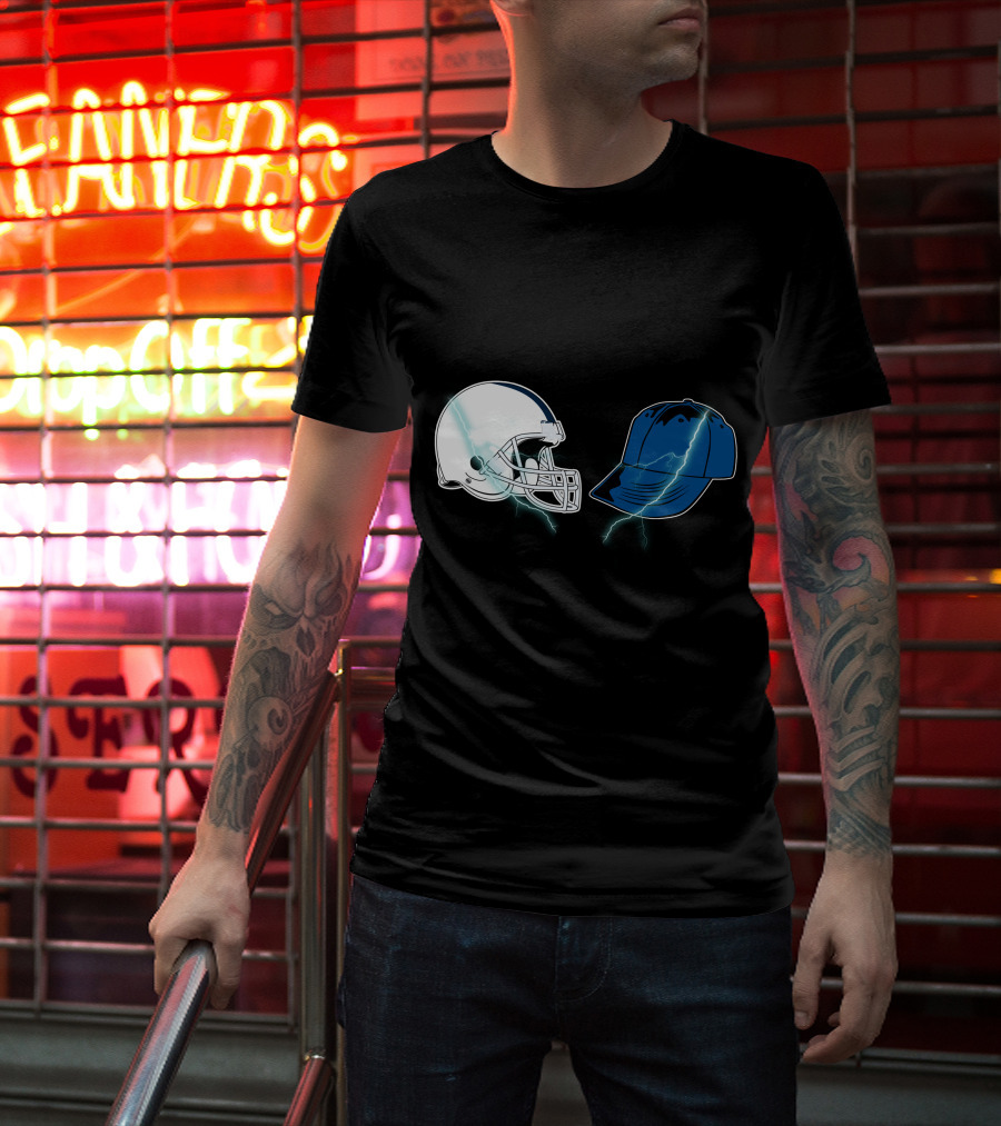 Football Helmet Cap Lightning Showdown T-Shirt