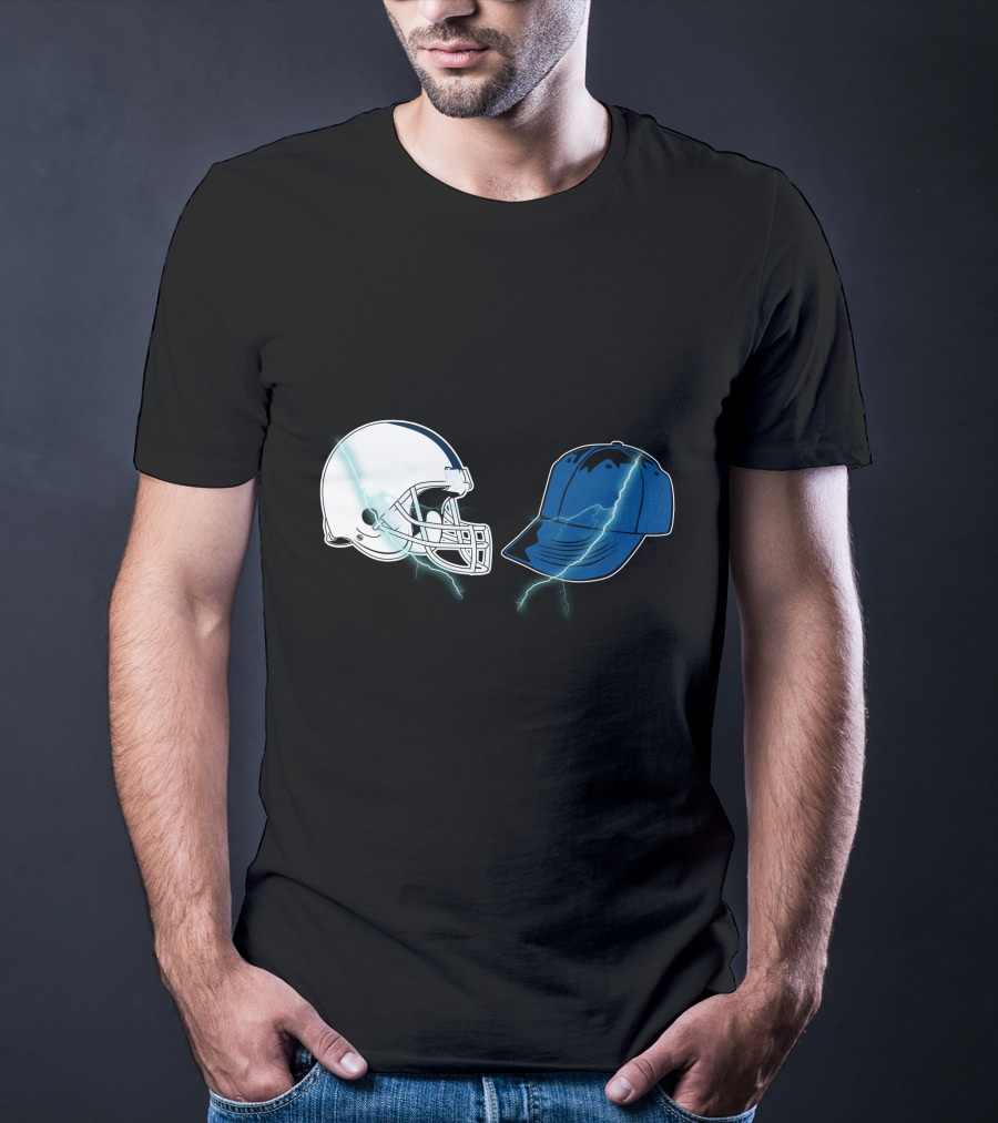 Football Helmet Cap Lightning Showdown T-Shirt