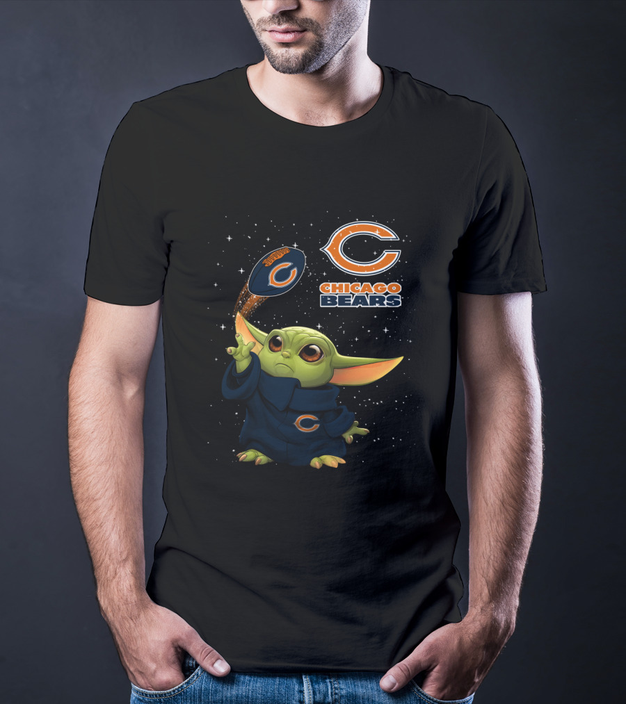Baby Yoda Chicago Bears Football Force Magic T-Shirt