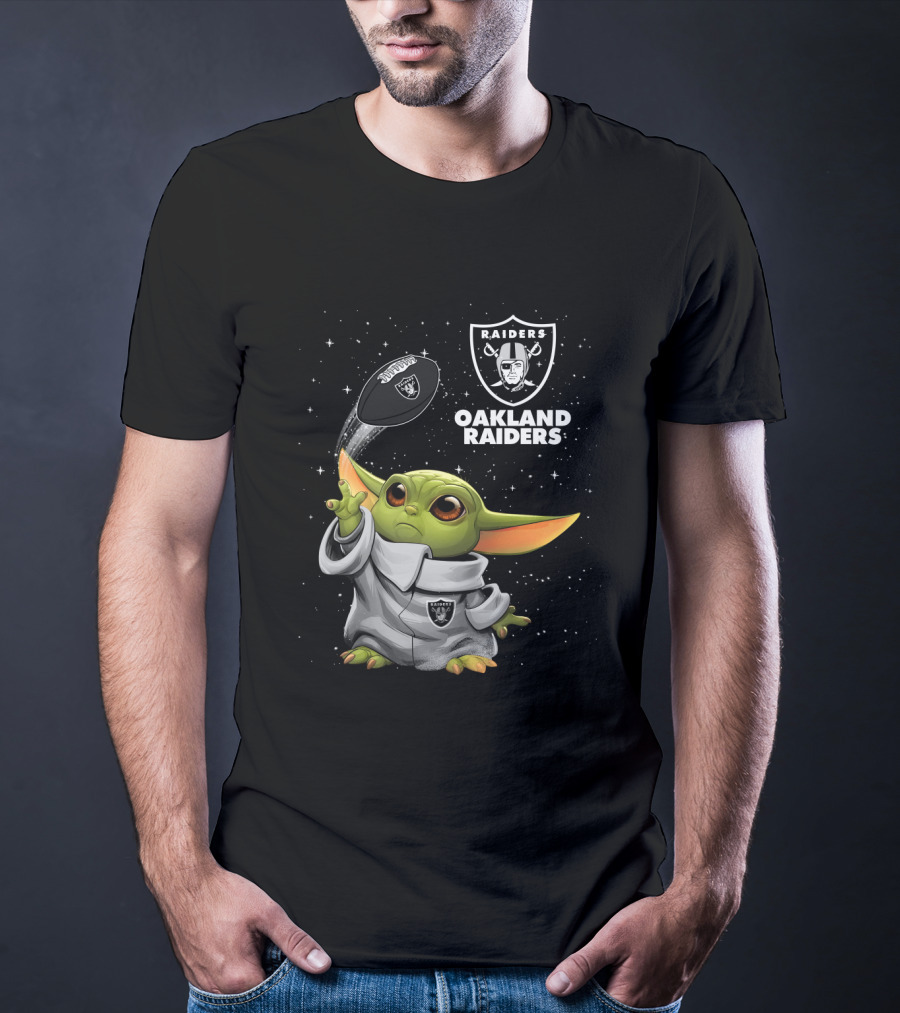 Baby Yoda Oakland Raiders Football Star Wars Fan Merchandise T-Shirt