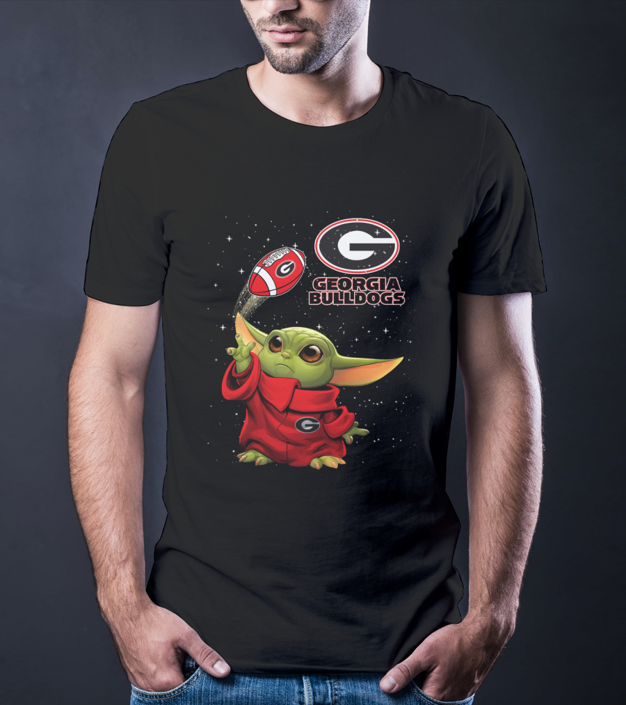 Baby Yoda Georgia Bulldogs Football Star Wars T-Shirt