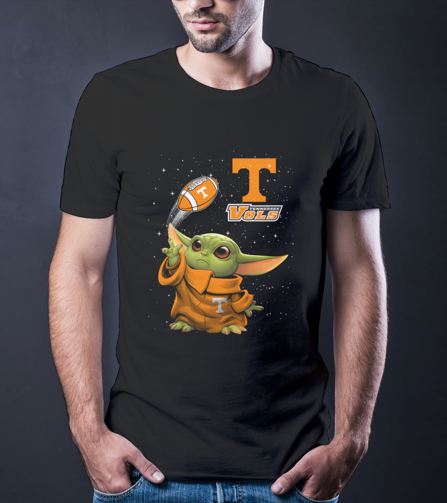 Baby Yoda Tennessee Vols Football Lovers T-Shirt
