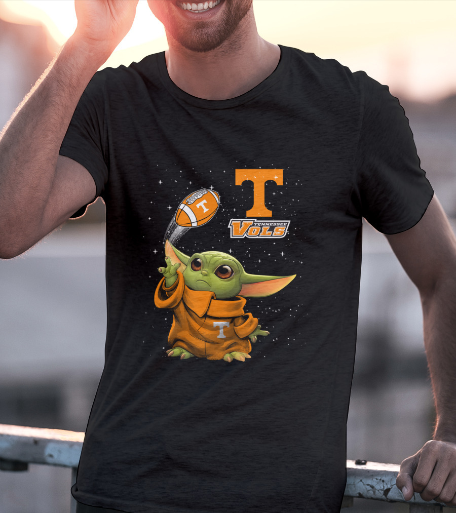 Baby Yoda Tennessee Vols Football Lovers T-Shirt