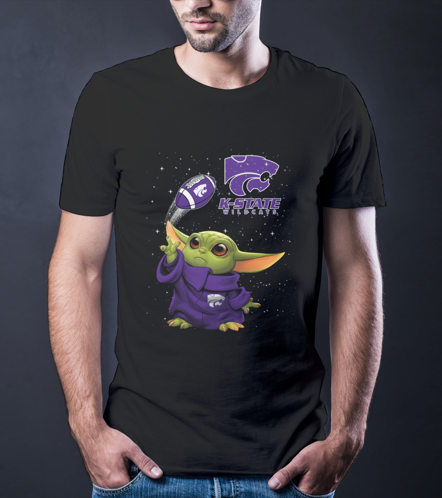 Baby Yoda K-State Wildcats Football Magic T-Shirt