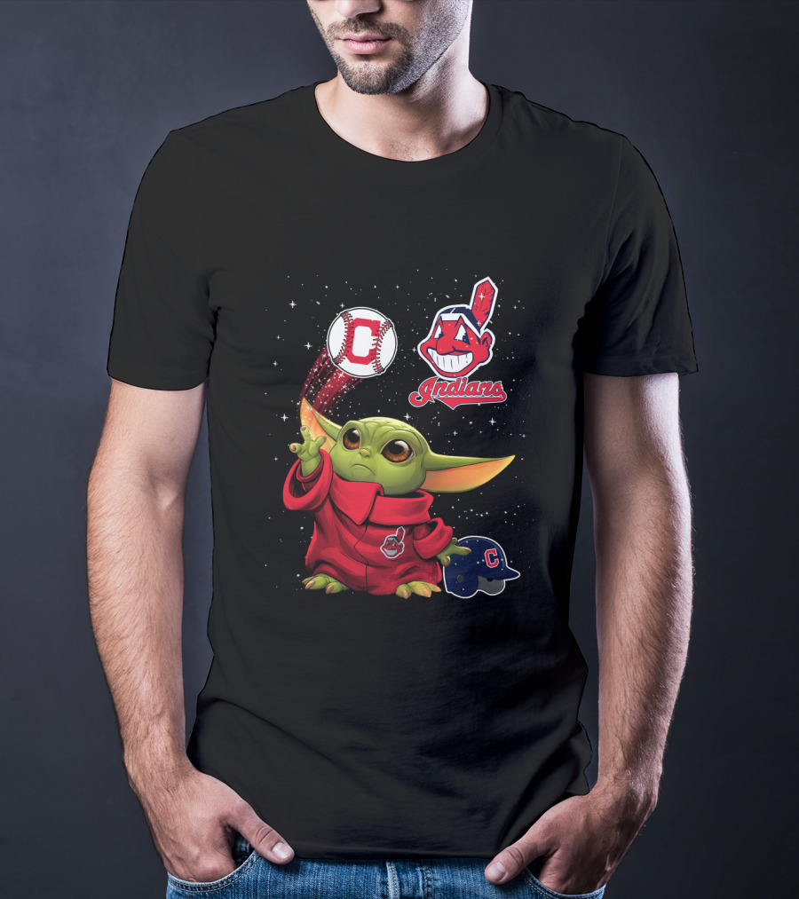 Baby Yoda Indians Baseball Cleveland C T-Shirt