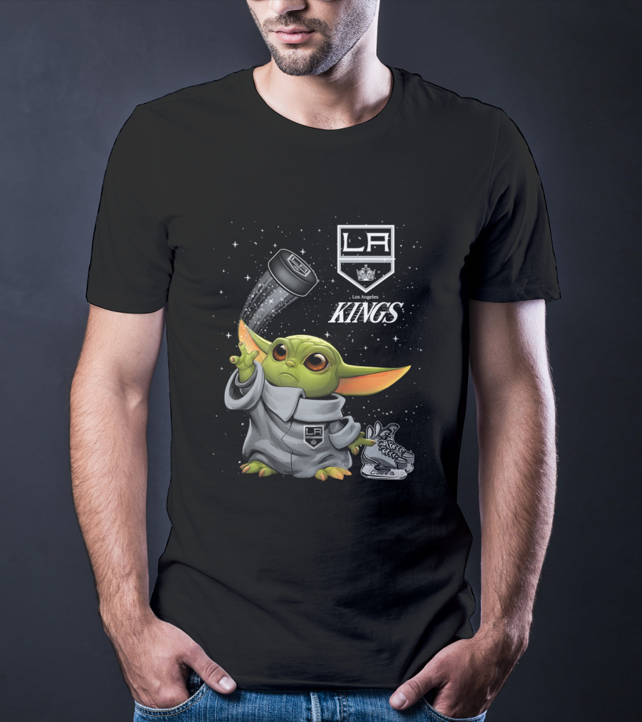 Baby Yoda LA Kings Los Angeles Hockey T-Shirt