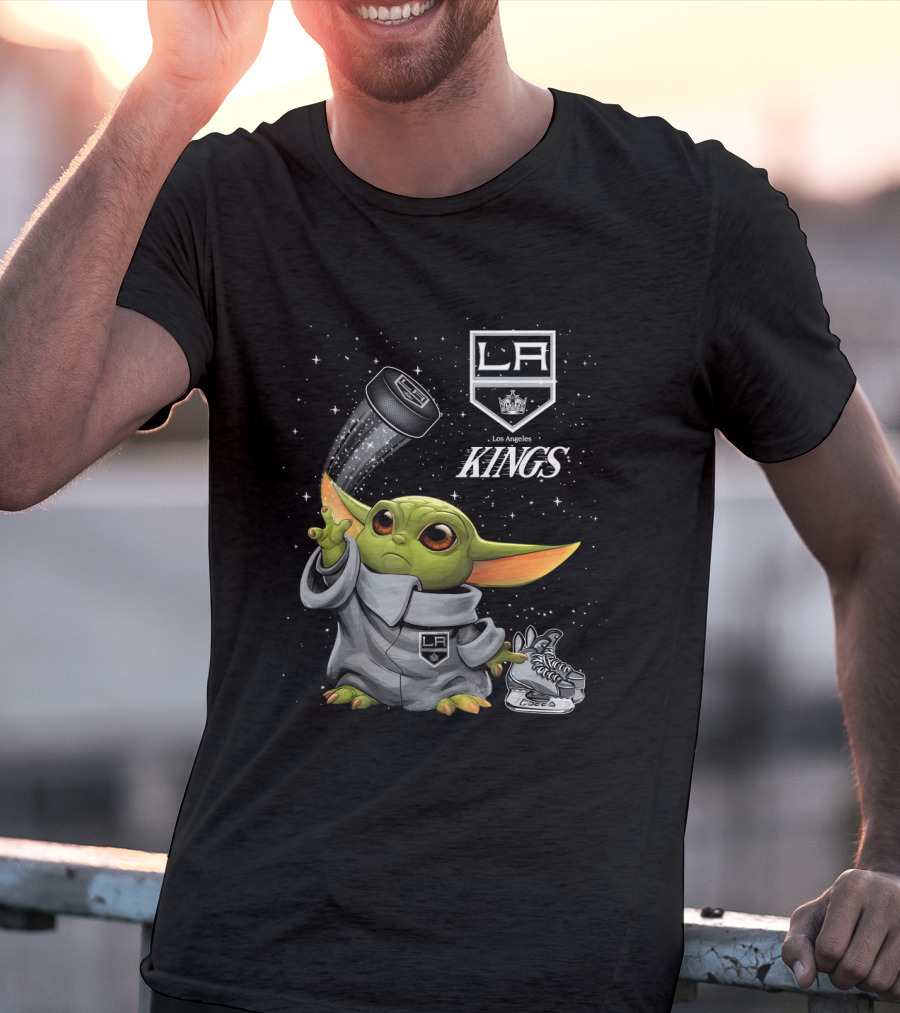 Baby Yoda LA Kings Los Angeles Hockey T-Shirt