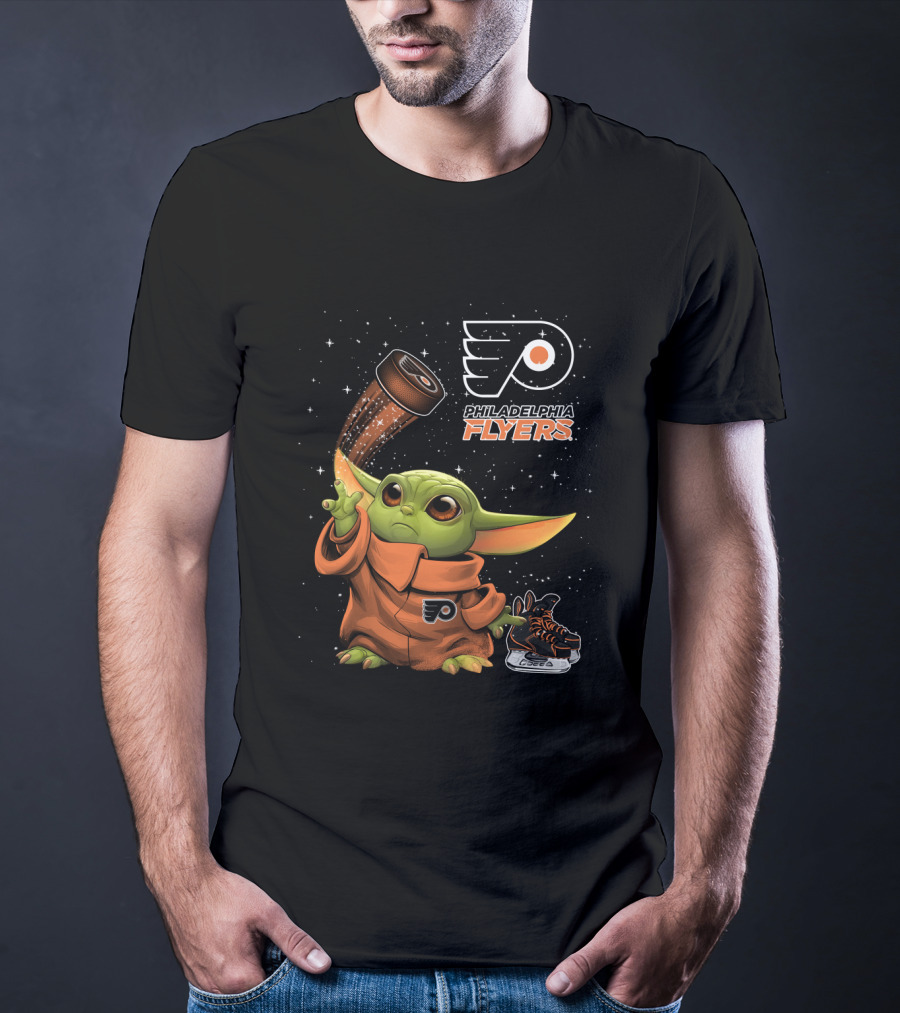 Philadelphia Flyers Baby Yoda Star Wars Hockey Fan T-Shirt